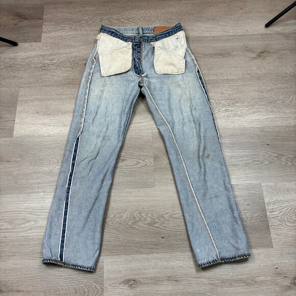 Vintage 80s Levi's 501 Redline Selvedge Denim Straight Leg Jeans 32x34 (30x30) - Picture 12 of 16